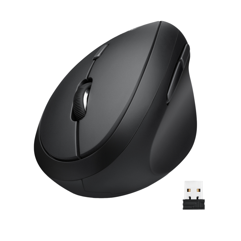 PERIMICE-619 - Kabellose Ergonomische Vertikale Maus mit Silent-Click und Kleinem Design - Multi-Device