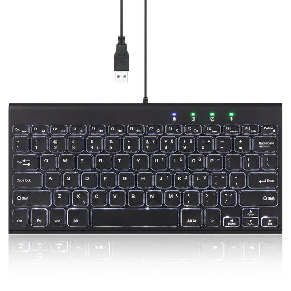 Perixx Mini-Tastatur mit Kabel und Hintergrundbeleuchtung