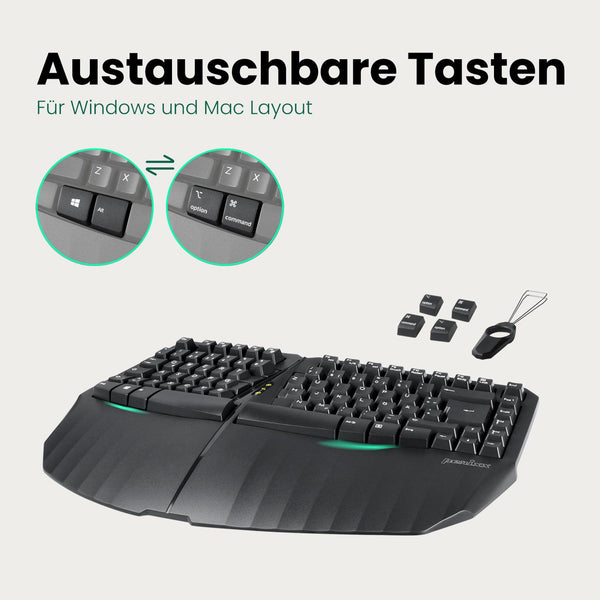 Wechselbare Tasten für Mac- und Windows-Layout