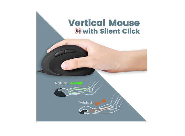 Ergonomische Maus mit leisem Klick