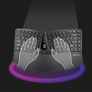 Geteiltes 3D-Design für natürliches Tippen
