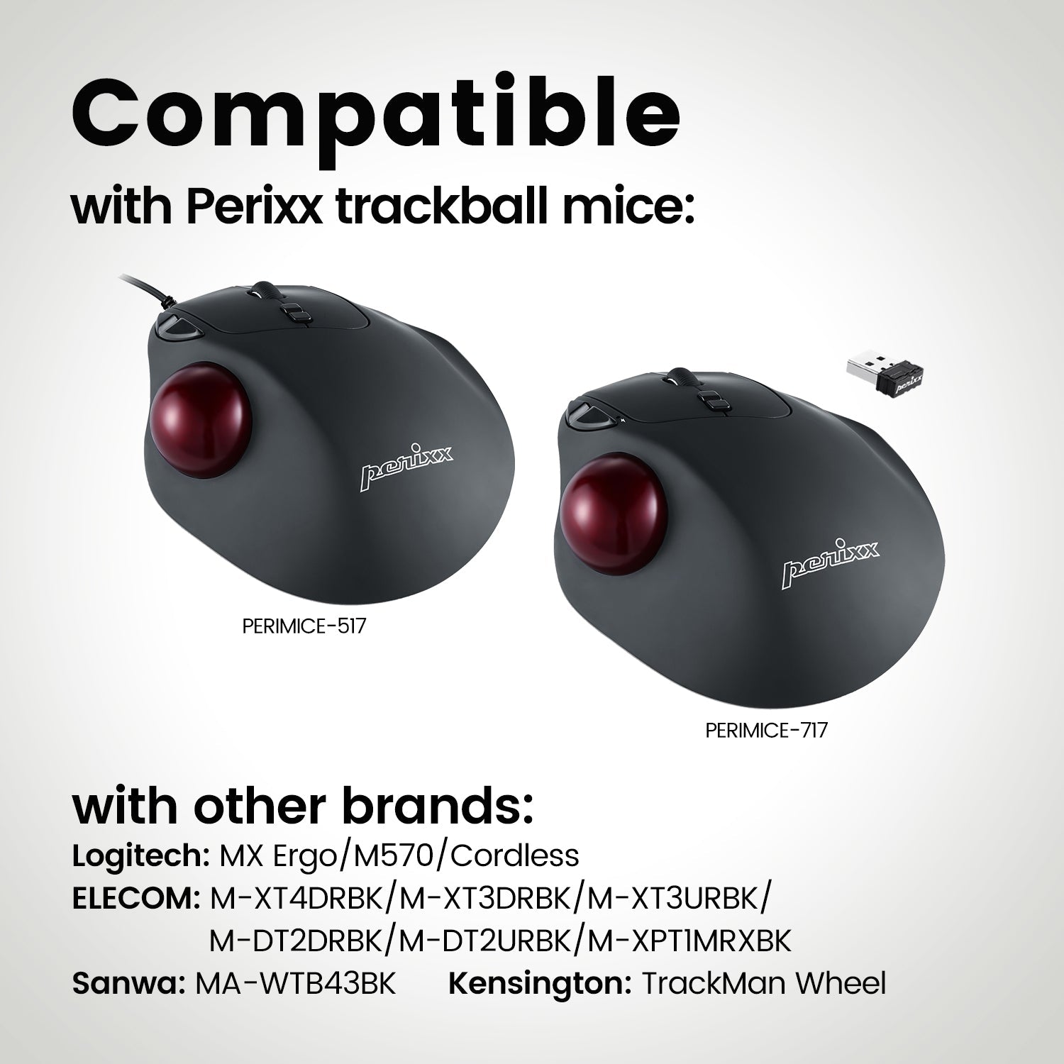 PERIPRO - 303 - Matt 34mm Trackball - Perixx Europe