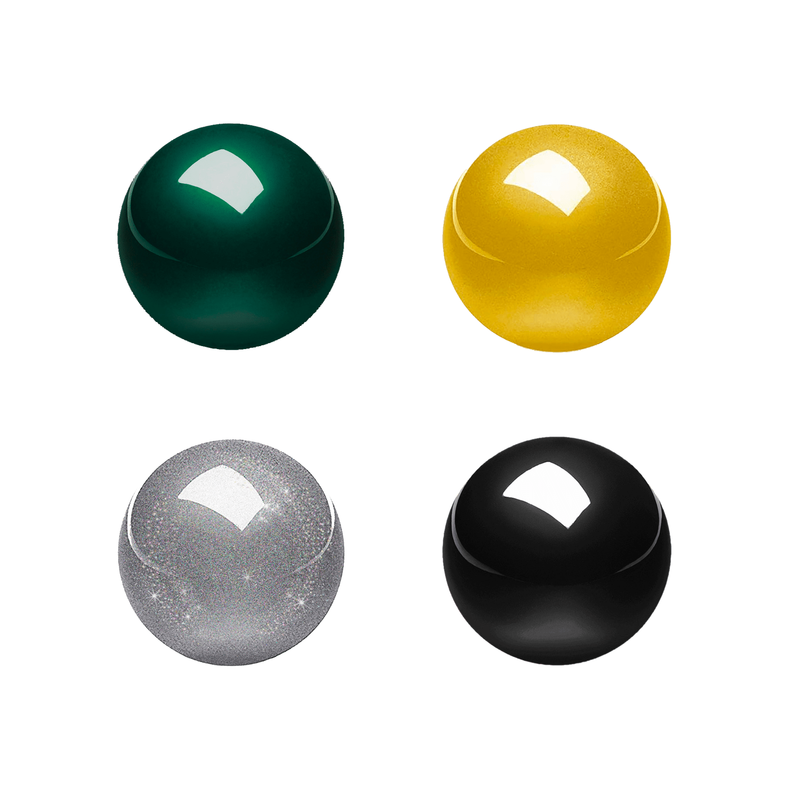 PERIPRO-303 X4B - Glossy 34mm Trackball Pack (Black, Silver, Green, and Yellow) - Perixx Europe
