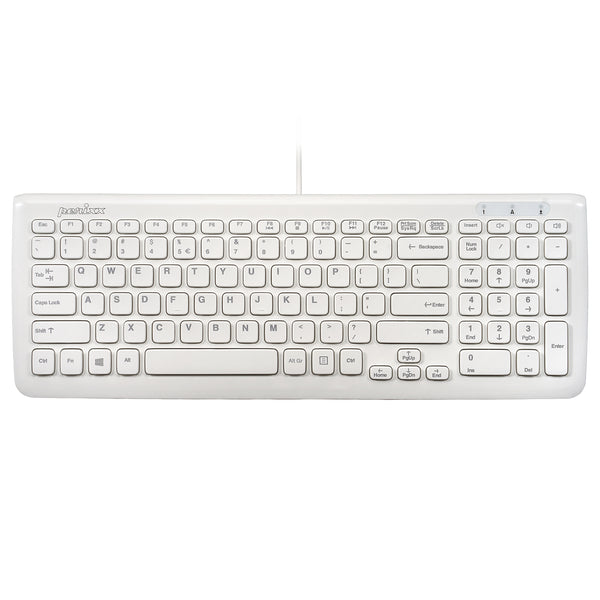 PERIBOARD-208 W - Kabelgebundene Kompakte Tastatur 90% Weiß