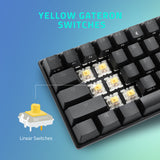 Perixx PX-4300 Wireless Gaming TKL 60% Backlit Mechanical Keyboard plus Bluetooth with yellow Gateron Switches