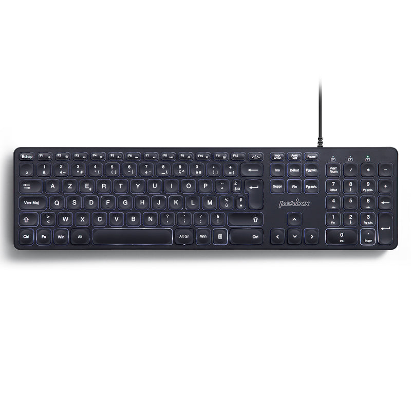 PERIBOARD-331 - Wired Backlit Scissor Keyboard with Large Print Letters