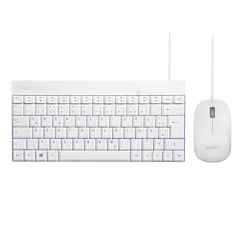 PERIDUO-212 W - Wired White Mini Combo (75% keyboard Quiet Keys) in DE layout