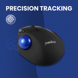 PERIPRO-801 - Bluetooth Ergonomic Vertical Trackball Mouse with precision tracking.