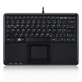 PERIBOARD-510 H PLUS - Wired Super-Mini 75% Touchpad keyboard Quiet Keys extra USB Ports in DE layout
