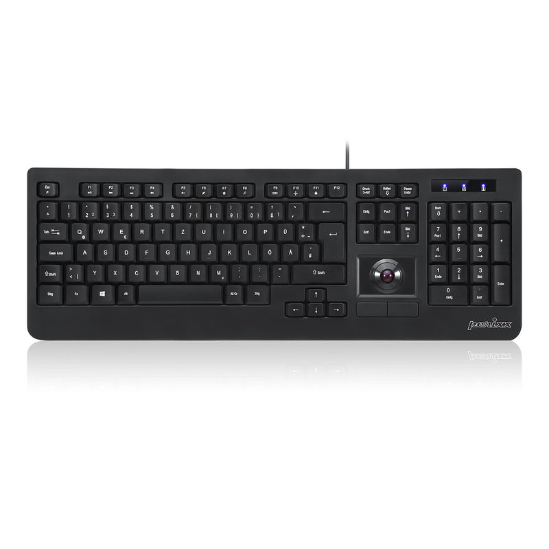 PERIBOARD-521 - Wired Trackball Keyboard 100% in DE layout.