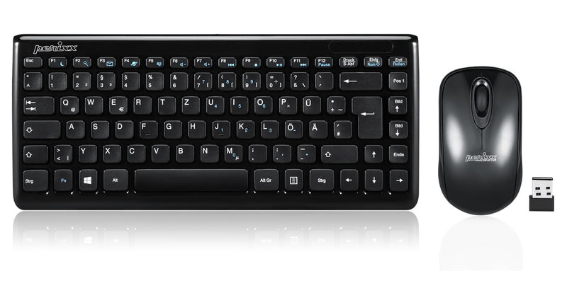 PERIDUO-707 B PLUS - Wireless Mini Combo (75% piano black keyboard) in DE layout.