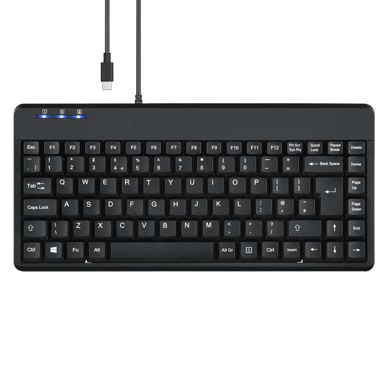 PERIBOARD-409 C - Mini 75% USB-C keyboard extra USB ports with light on