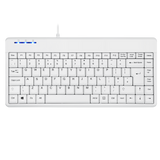 PERIBOARD-409 U - Wired White Mini Keyboard 75% Quiet Keys with lights on