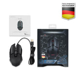 MX-2500B Programmable Gaming Mouse up to 10,800 dpi with package and user manual.