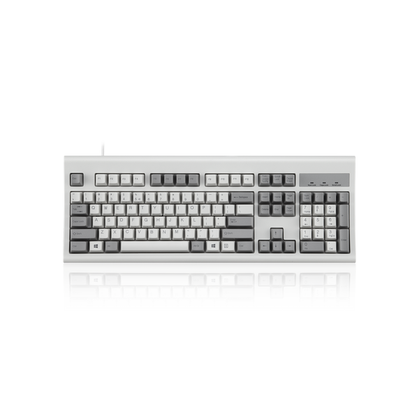 PERIBOARD-106 M - Wired Retro Vintage Grey/White Standard Keyboard with classic design