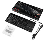 PERIBOARD-315 - Wired Backlit Touchpad Compact Keyboard 75% Extra USB Ports with package and user manual