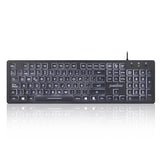 PERIBOARD-317 - Wired Backlit Standard Keyboard with Large Print Letters in spanish layout
