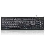 PERIBOARD-317 - Wired Backlit Standard Keyboard with Large Print Letters in UK layout