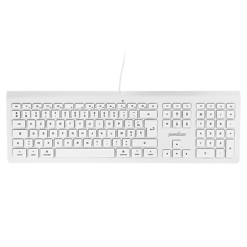 PERIBOARD-323 - Backlit Mac Keyboard Quiet keys in FR layout.