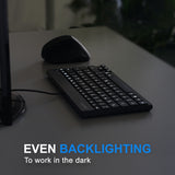 PERIBOARD-326 - Wired Mini Backlit Keyboard 70% supports your working even in the dark.
