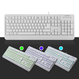 PERIBOARD-327 - White Waterproof And Dustproof Backlit Keyboard with 3 adjustable color levels : green, purple and light blue.