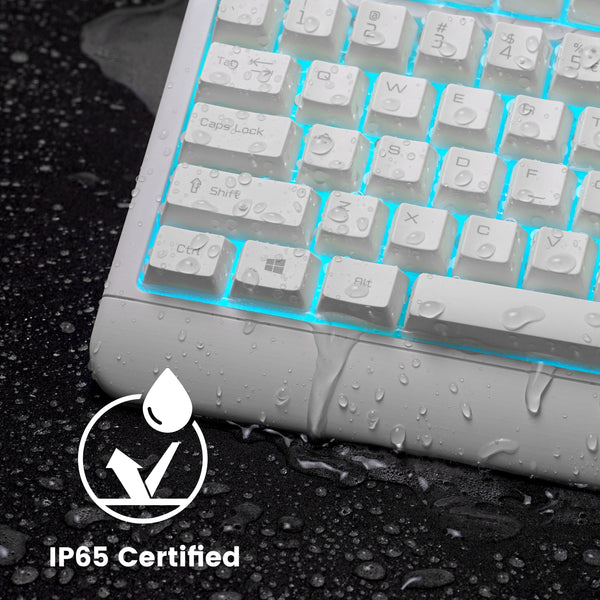 PERIBOARD-327 - White Waterproof And Dustproof Backlit Keyboard with IP65 certification