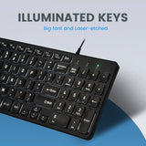PERIBOARD-333B Verkabelte USB-Tastatur mit Hintergrundbeleuchtung 