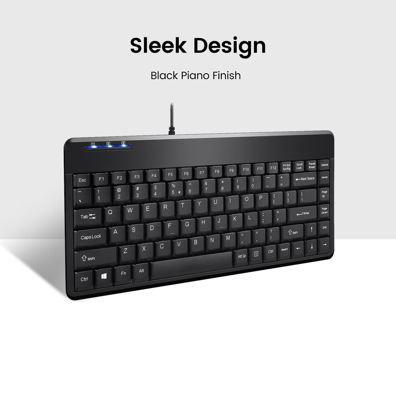 PERIBOARD-409 C - Mini 75% USB-C keyboard extra USB ports with piano black sleek design
