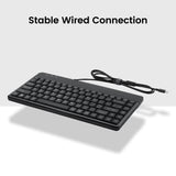 PERIBOARD-409 C - Mini 75% USB-C keyboard extra USB ports with stable wired connection