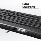 PERIBOARD-409 H - Wired Mini 75% Keyboard extra USB ports for multiple devices