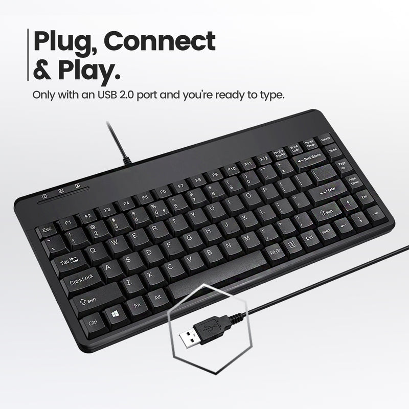 PERIBOARD-409 H - Wired Mini 75% Keyboard extra USB 2.0 ports.