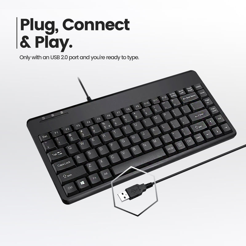 PERIBOARD-409 U - Wired Mini Keyboard 75%. Easy plug and play.