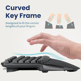 PERIBOARD-413 B - Wired Mini 75% Ergonomic Keyboard with curved key frame is designed to fit the varied lengths of your fingers.