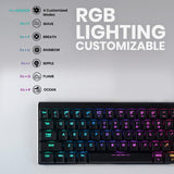 PERIBOARD-428 - Wired Backlit Mechanical Keyboard 65% with customizable RGB lighting modes