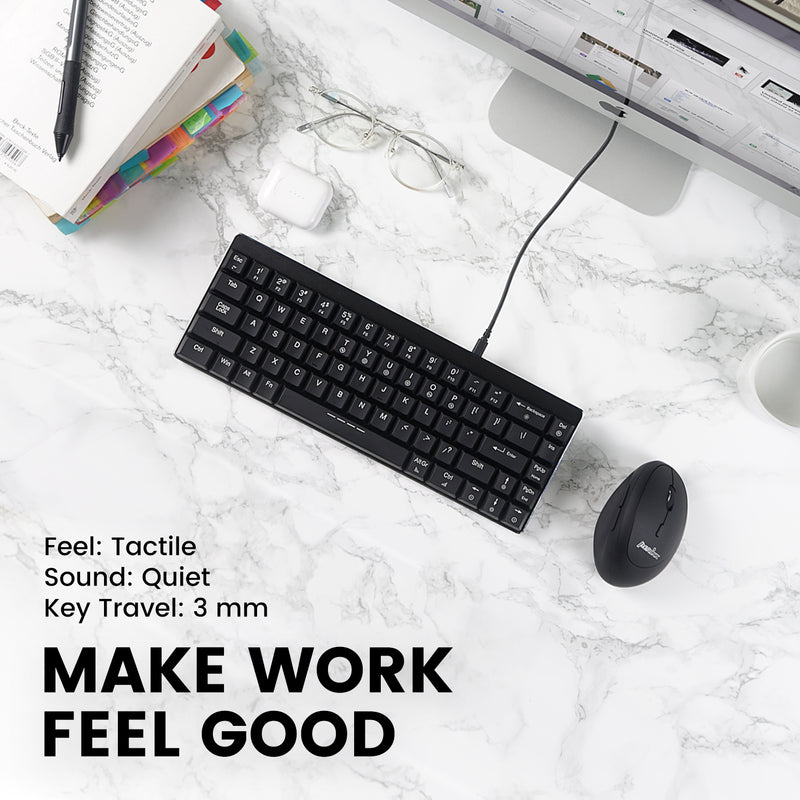PERIBOARD-428 - Wired Backlit Mechanical Keyboard 65% with 3mm key travel makes your work quieter and smoother