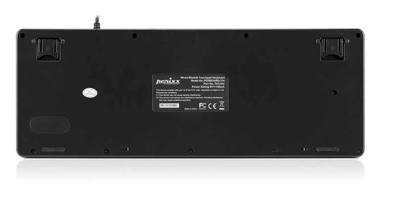 PERIBOARD-514 H PLUS - Wired Mini Trackball Keyboard 75% extra USB ports : Lebel on the backside.