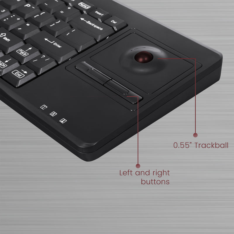 PERIBOARD-514 P U - PS/2 Trackball Keyboard 75%. 0.55'' trackball with left and right buttons