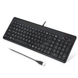 PERIBOARD-520 - Wired Compact Trackball Keyboard (75% plus numpad) with 1.5m cable