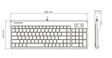 PERIBOARD-520 - Wired Compact Trackball Keyboard (75% plus numpad). 39.8 x 14.5 x 3.2 cm.