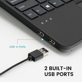 PERIBOARD-525 - Kabelgebundene Mini-USB-Tastatur mit Touchpad - Scherentasten - 2 integrierte USB-Anschlüsse