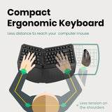 PERIBOARD-613 B - Wireless Ergonomic Keyboard 75% plus Bluetooth Connection. Less tension on the shoulders.