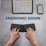 PERIBOARD-805 E - Portable Bluetooth 70% Ergonomic Keyboard suits your mobile devices and prevents wrist pronation.