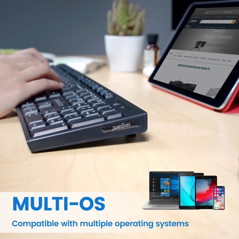 PERIBOARD-810 - Bluetooth Standard Keyboard. Compatible with multiple operating systems