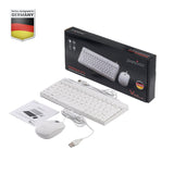 PERIDUO-212 W - Wired White Mini Combo (75% keyboard Quiet Keys) with package and user manual