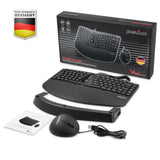 PERIDUO-406 - Wired Ergonomic Combo (75% keyboard and vertical mouse) with package and user manual.