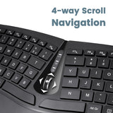 PERIDUO-606 - Wireless Ergonomic Combo (75% keyboard) with 4-way scroll navigation