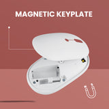 PERIDUO-613 W - Wireless White Compact Set 90% Quiet Keys Keyboard and Quiet Click Mouse with magnetic keyplate