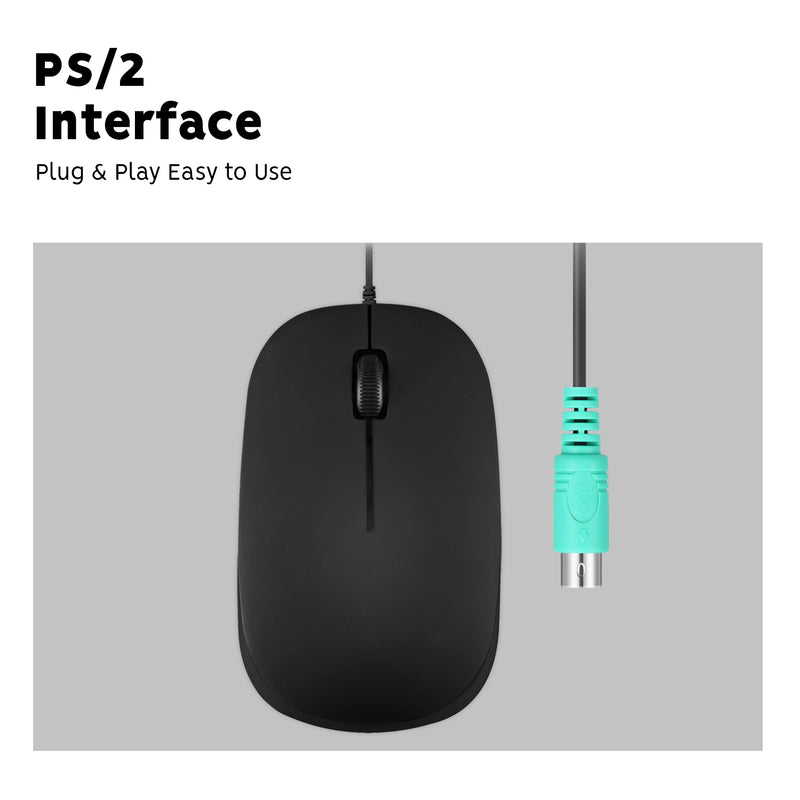 PERIMICE-201 P - Wired Mouse ONLY for PS/2 port. Easy plug and play with PS/2 interface.