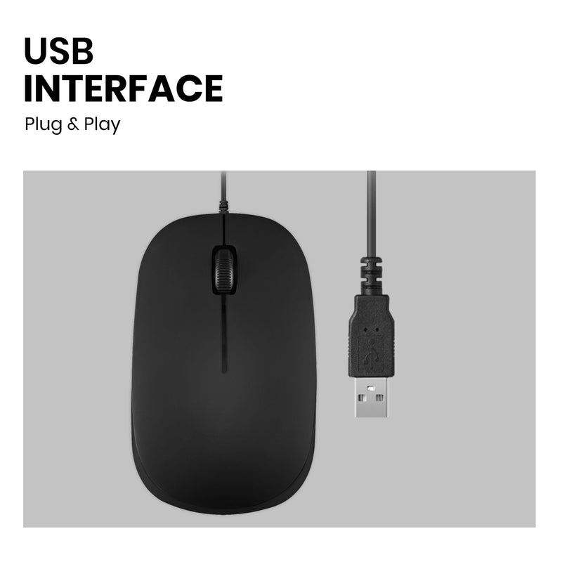 PERIMICE-201 U - Wired USB Mouse. Easy plug and play with USB interface