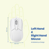 PERIMICE-209 W U - Wired White USB Mouse in ambidextrous design for both left-handed and right-handed users. 11 x 6 cm.